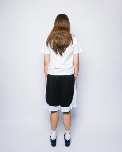 108WAREHOUSE - Two Panel Mesh Shorts - Black / White