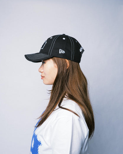108WAREHOUSE x New Era - 9TWENTY Team Logo Contrast Stitch Cap - Black