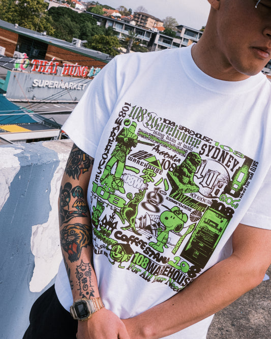 108WAREHOUSE Souvenir T-Shirt - White
