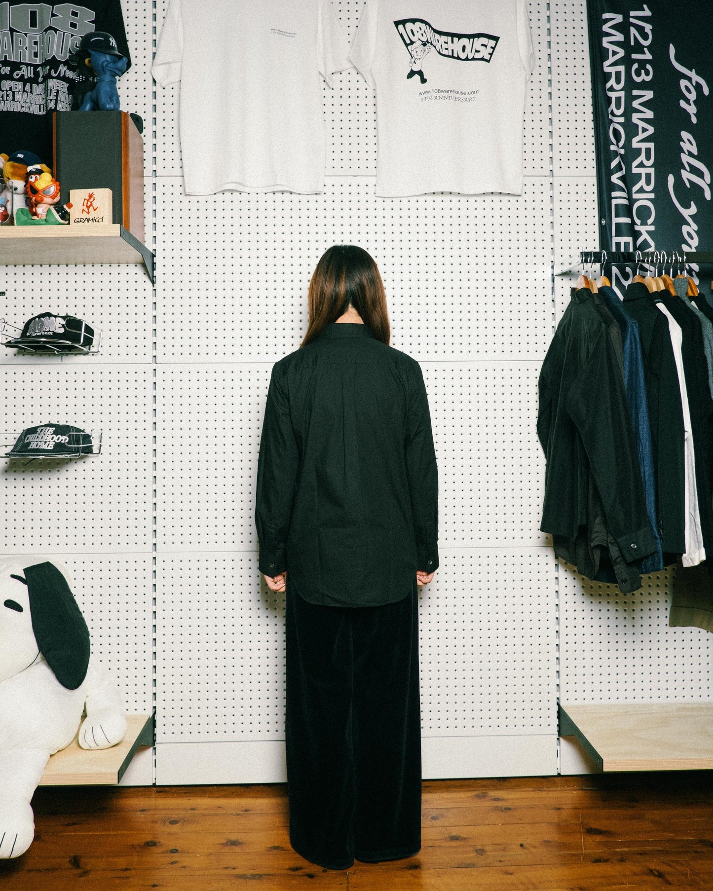 CDG Tricot Black Longsleeve Shirt - Pointed Collar