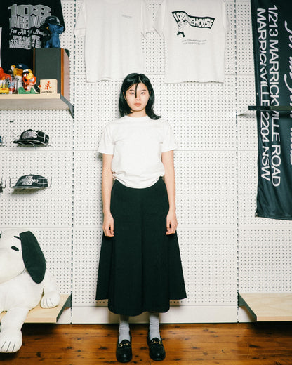 CDG Tricot Long Wool Garbadine Skirt