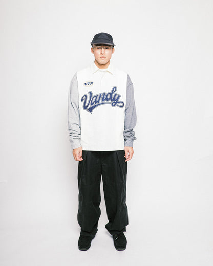 VANDYTHEPINK - Patchwork Polo L/S - Heather Grey