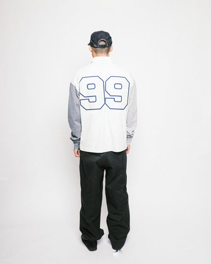 VANDYTHEPINK - Patchwork Polo L/S - Heather Grey