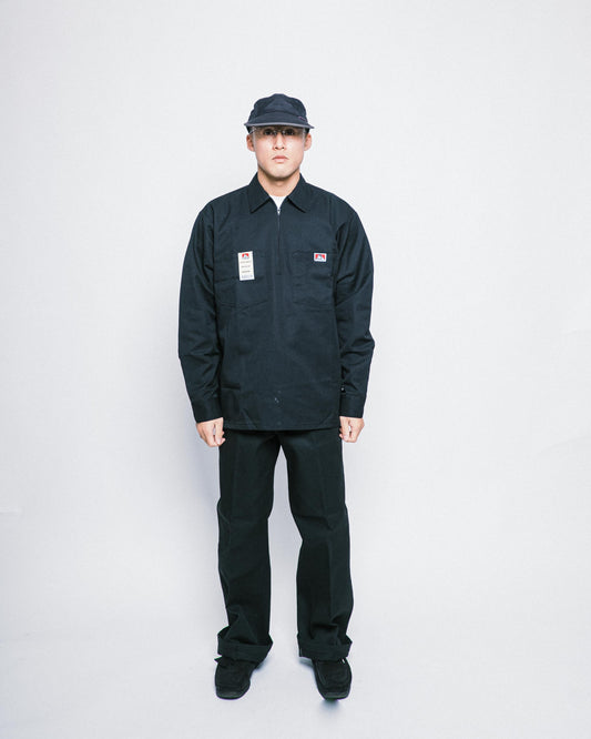 Ben Davis - LS Half Zip Solid (Black)