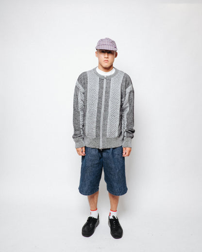 DeMarcoLab - Mix Cable Knit Zip Sweat - Black