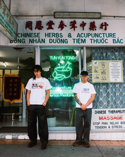Saigon Posse - Jade and Gold Tee - White