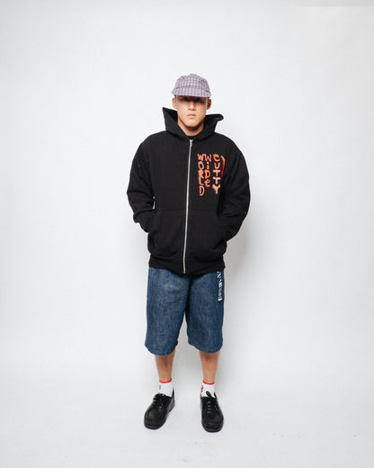 coogidowntothesex - World Wide Cutty Virus Zip Hoodie - Black
