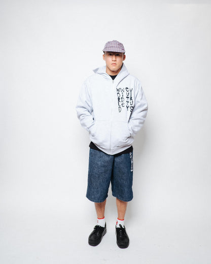 coogidowntothesex - World Wide Cutty Virus Zip Hoodie - Ash Grey