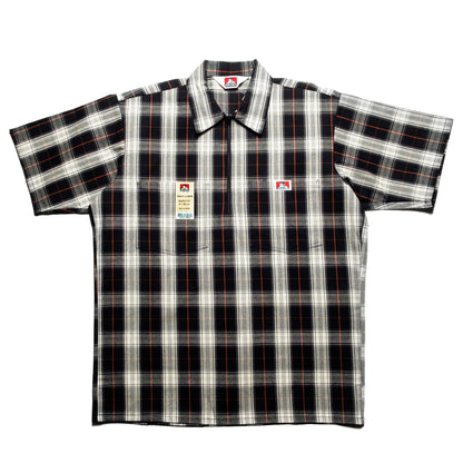 Ben Davis - Short Sleeve Half Zip Plaid (Black/Cream)
