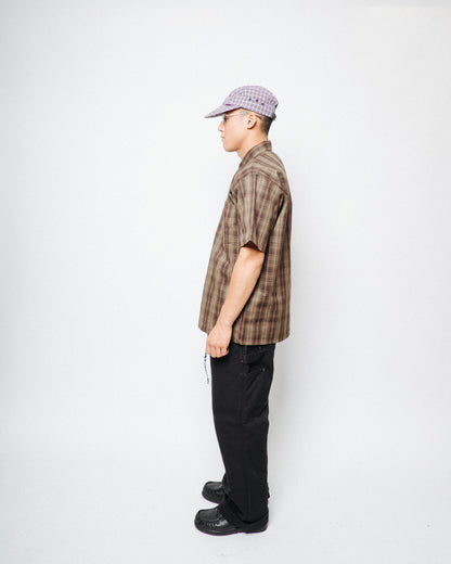 Ben Davis - Short Sleeve Half Zip Plaid (Olive)