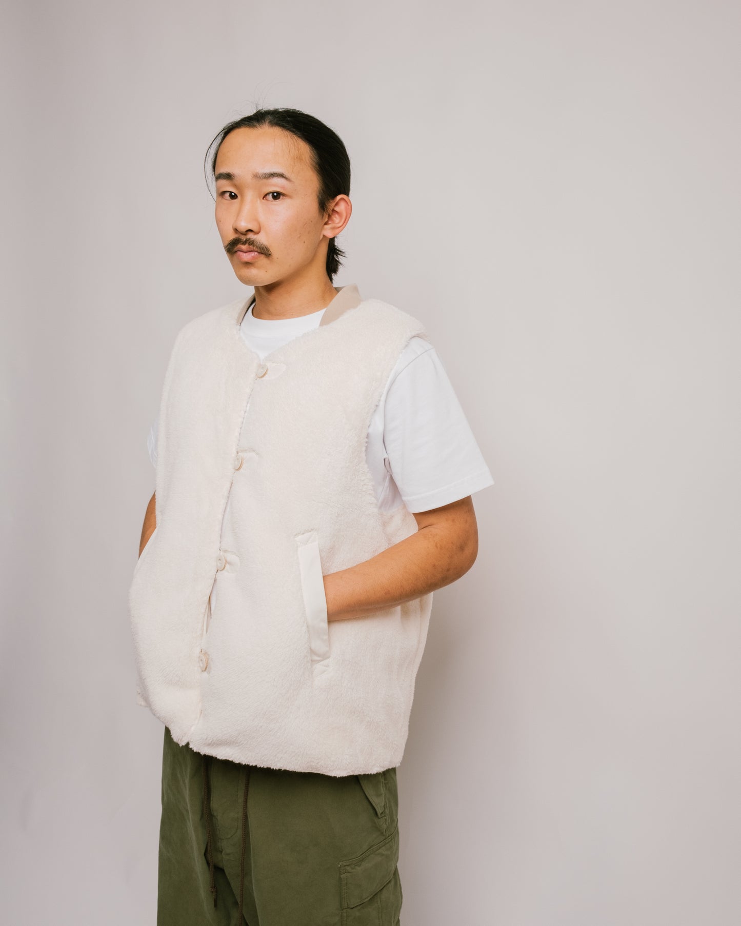 Army Twill - PE Weather Reversible vest - Ivory