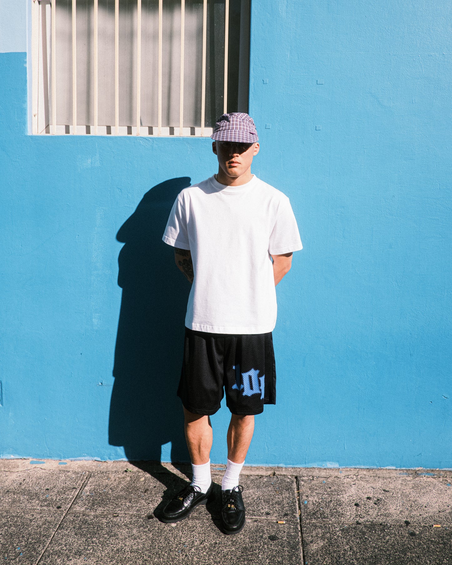 108WAREHOUSE - Big Team Logo Mesh Shorts - Black / Blue