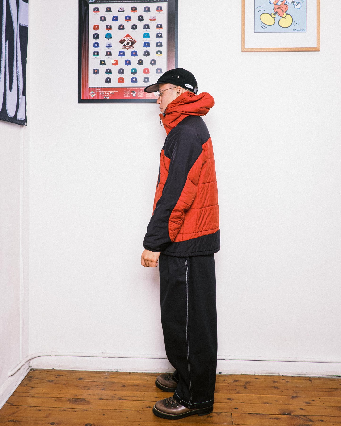 Montbell Red/Black 2-Tone Quilted Parka - 00s