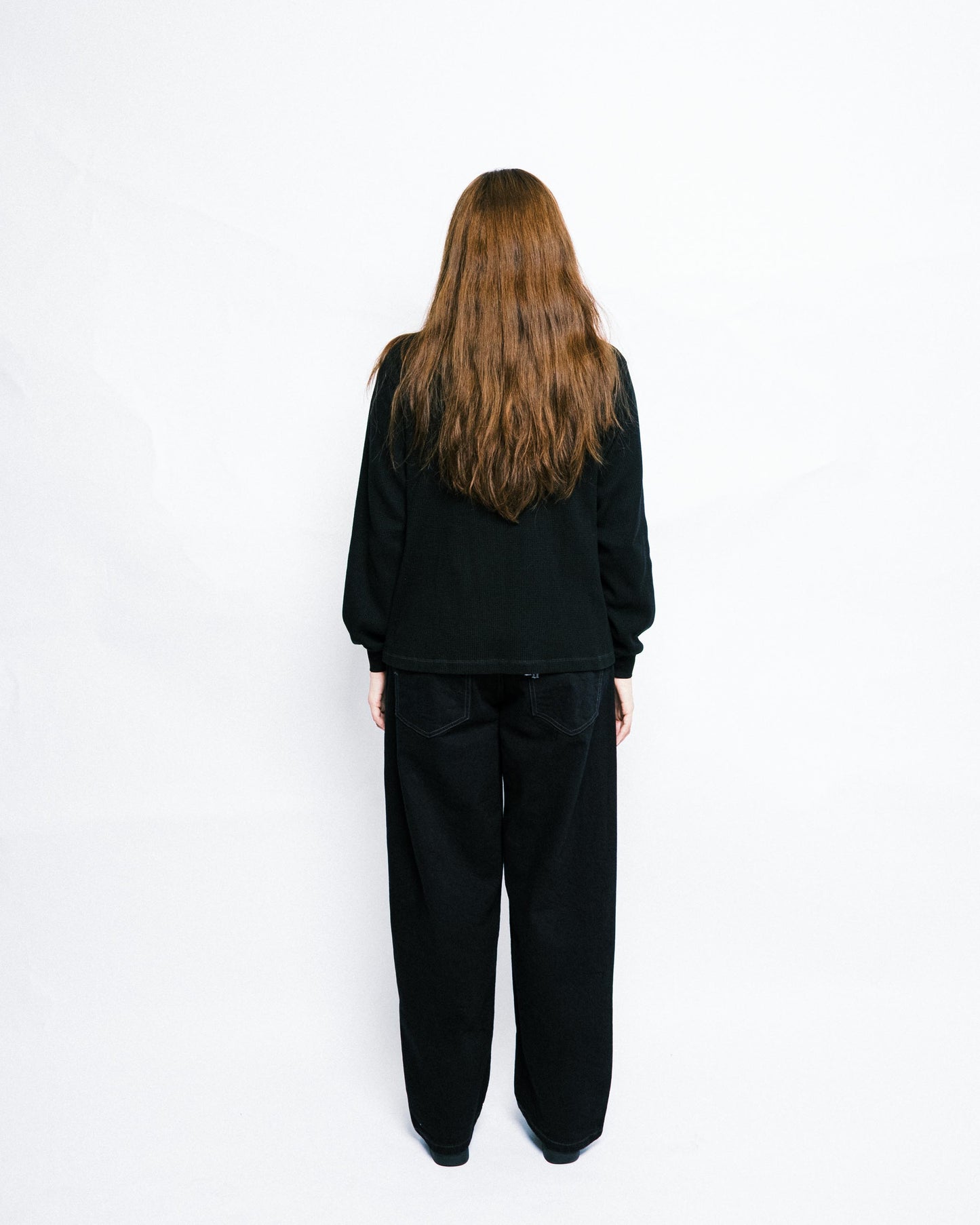 108WAREHOUSE - Waffle Knit Long Sleeve - Black