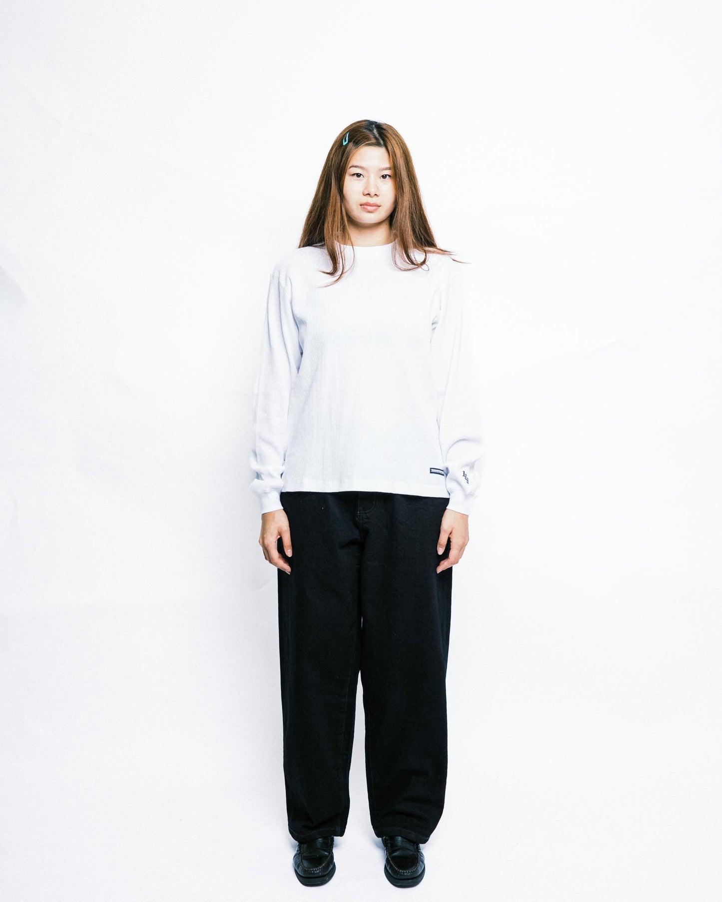 108WAREHOUSE - Waffle Knit Long Sleeve - White