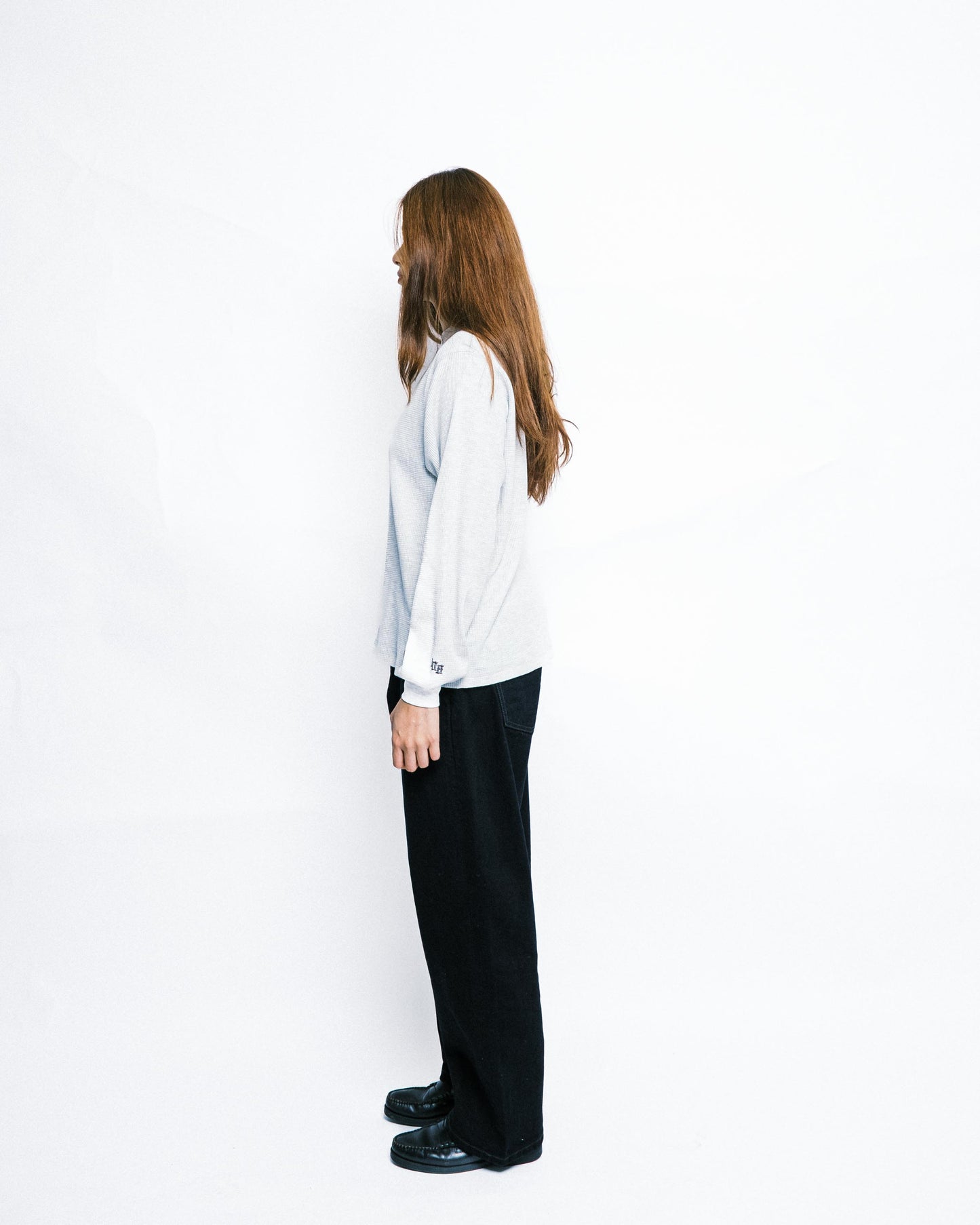 108WAREHOUSE - Waffle Knit Long Sleeve - Ash Grey