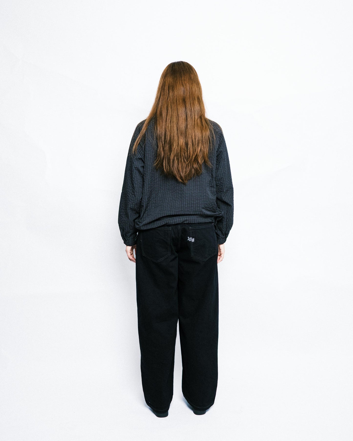 108WAREHOUSE - Cropped Zip Brick Logo Hoodie - Washed Black