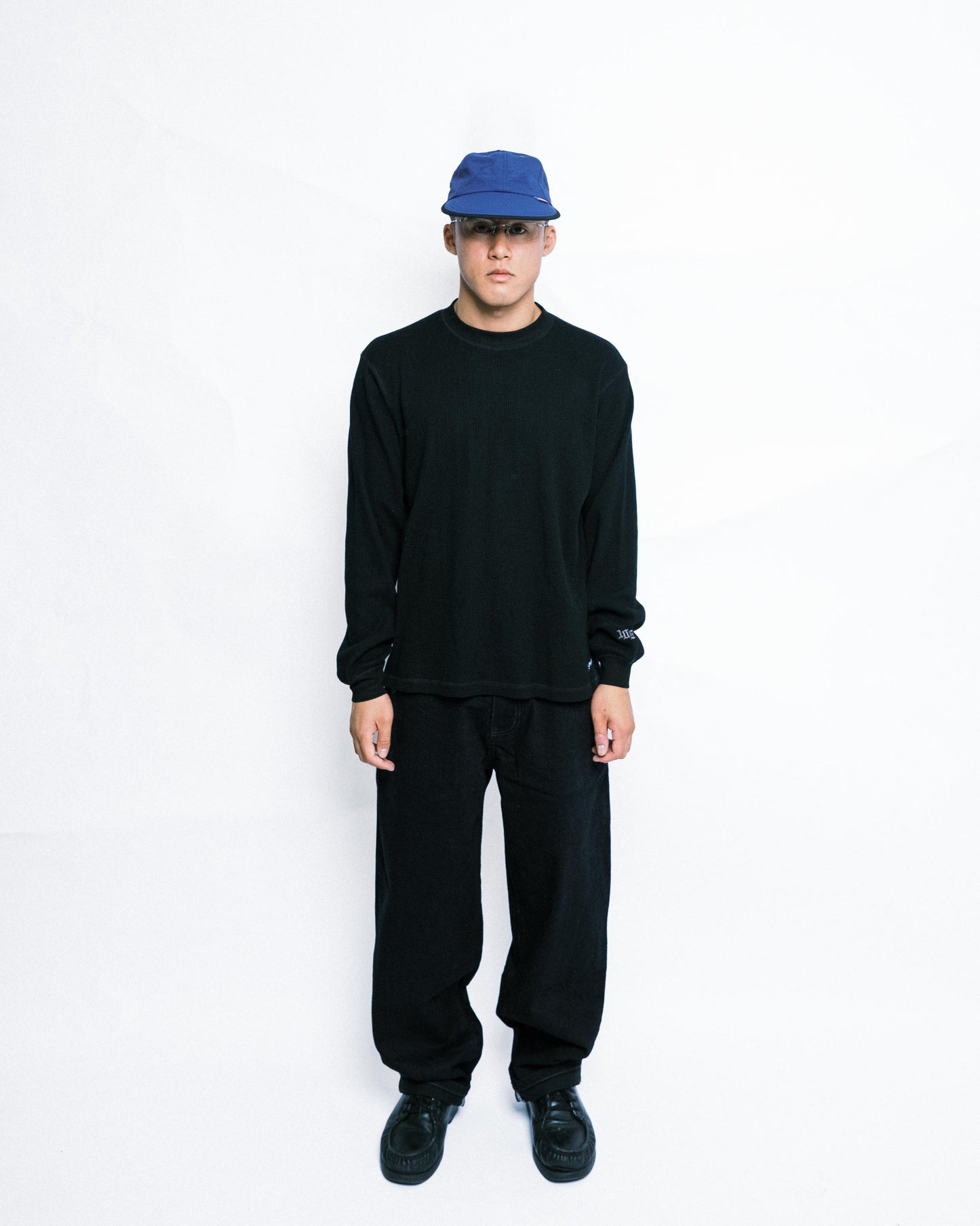 108WAREHOUSE - Waffle Knit Long Sleeve - Black