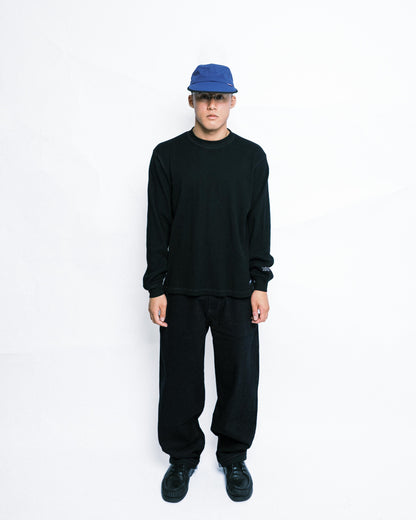 108WAREHOUSE - Waffle Knit Long Sleeve - Black