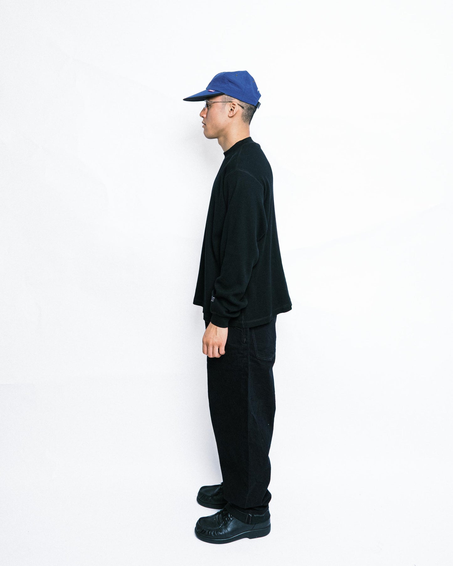 108WAREHOUSE - Waffle Knit Long Sleeve - Black