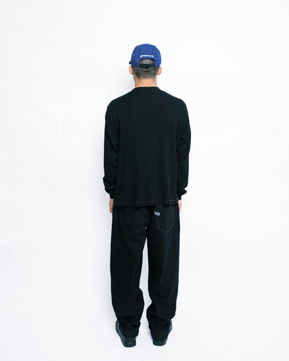108WAREHOUSE - Waffle Knit Long Sleeve - Black