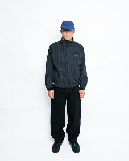 108WAREHOUSE - Zip Plaid Jacket - Black/Blue Checkered