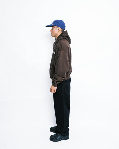 108WAREHOUSE - Cropped Zip Team Logo Hoodie - Brown