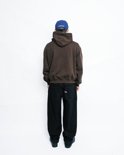 108WAREHOUSE - Cropped Zip Team Logo Hoodie - Brown