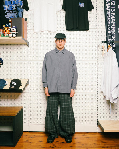 Melsign - Special Cutting Plaid Trousers - Dark Gray