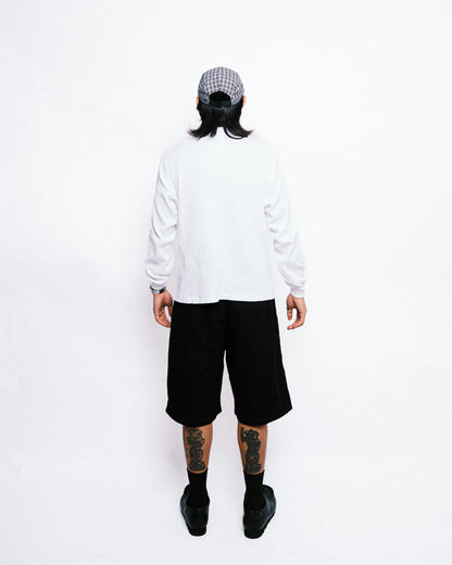 108WAREHOUSE - Big Twill Shorts - Black Over-dyed
