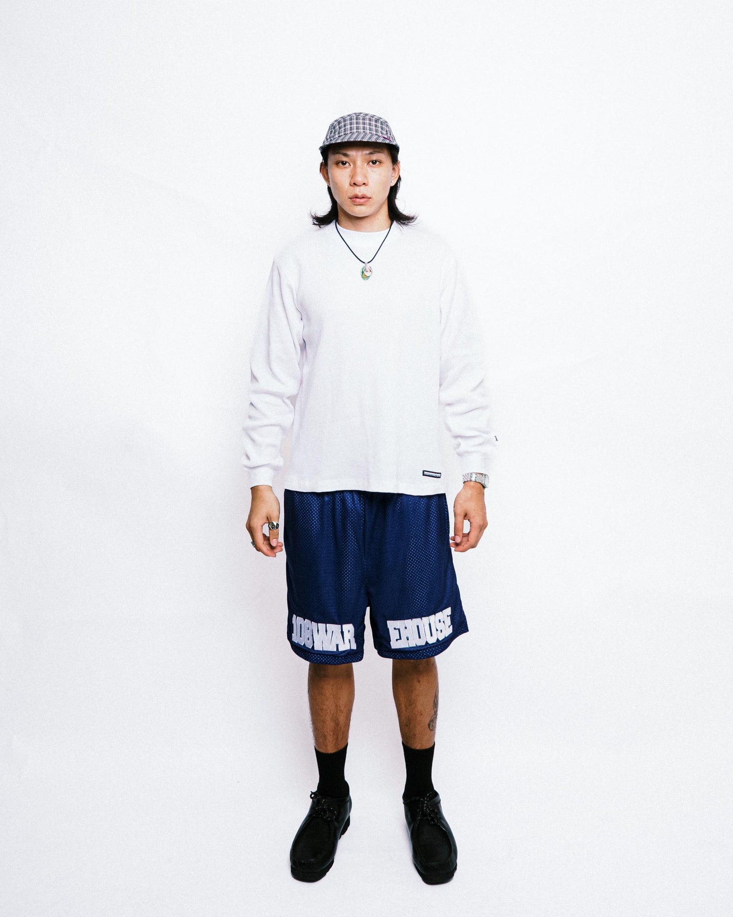 108WAREHOUSE - EHOUSE Mesh Shorts - Navy / Grey