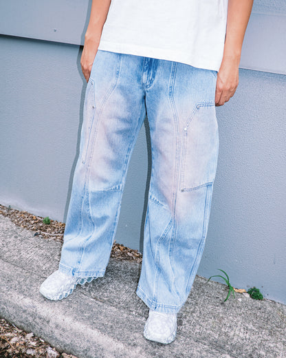 Melsign - Canvas Wide Leg Jeans - Light Wash