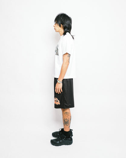 108WAREHOUSE - Orange Door Logo Mesh Shorts - Black