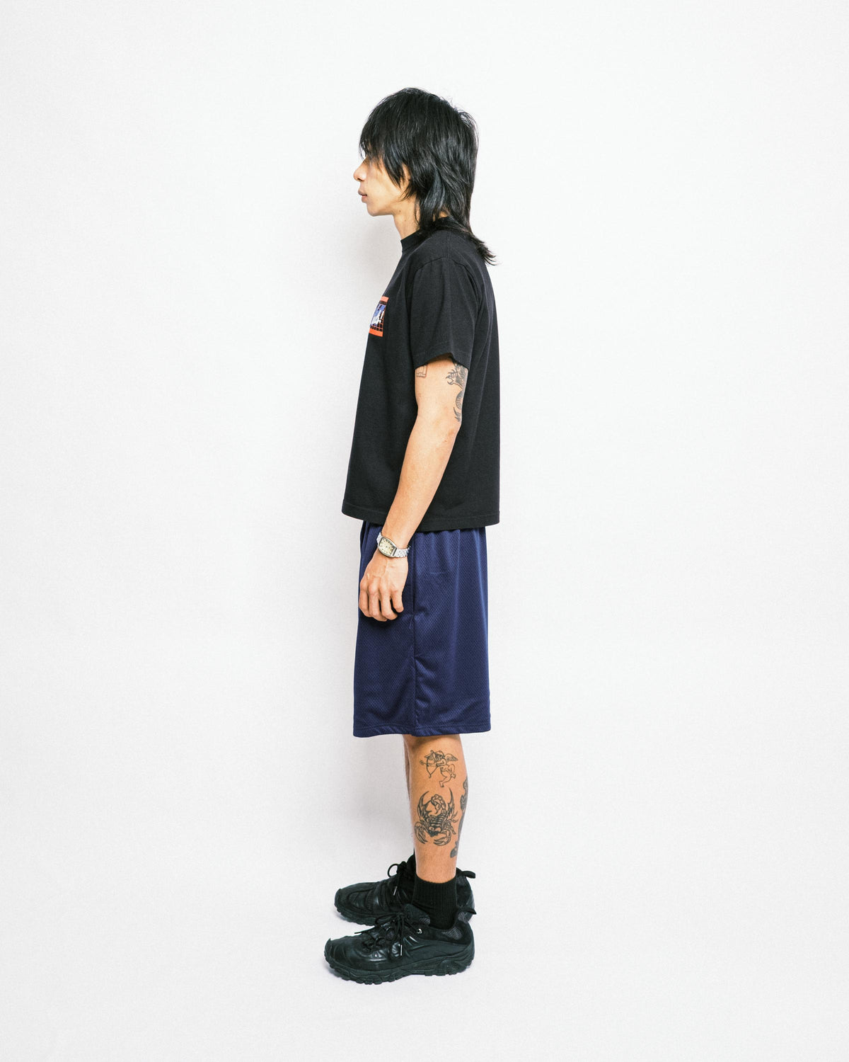 108WAREHOUSE Net T-Shirt - Black