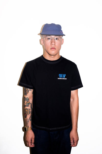 108WAREHOUSE - Contrast Stitch T-Shirt - Overdyed Black