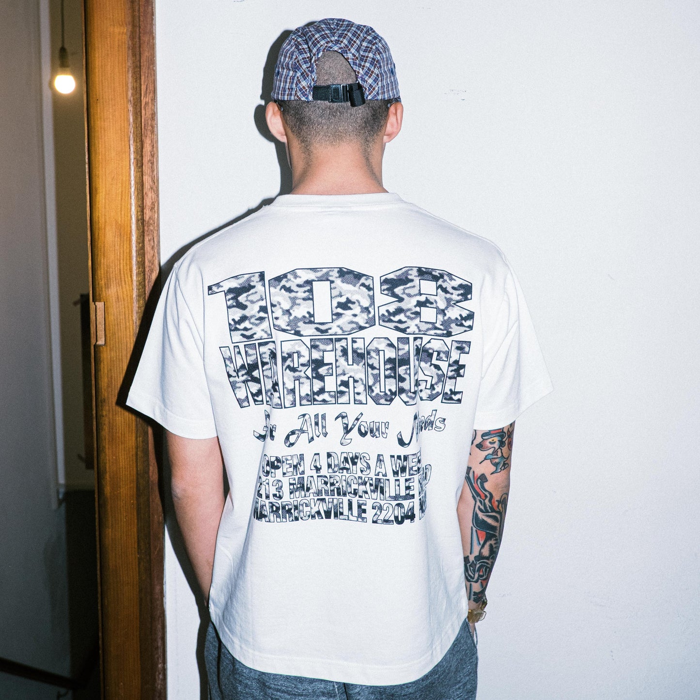 108WAREHOUSE - White Shop T-Shirt - Camo