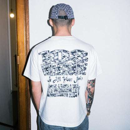 108WAREHOUSE - White Shop T-Shirt - Camo
