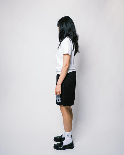 108WAREHOUSE - Big Team Logo Mesh Shorts - Black / Grey