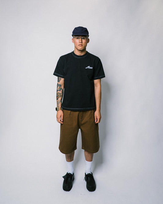 108WAREHOUSE - Contrast Stitch Teknology T-Shirt - Charcoal