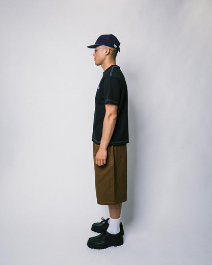 108WAREHOUSE - Contrast Stitch Teknology T-Shirt - Charcoal