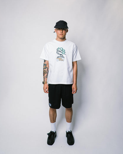108WAREHOUSE - Stripe Logo Mesh Shorts - Blue
