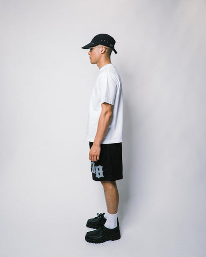 108WAREHOUSE - Big Team Logo Mesh Shorts - Black / Grey
