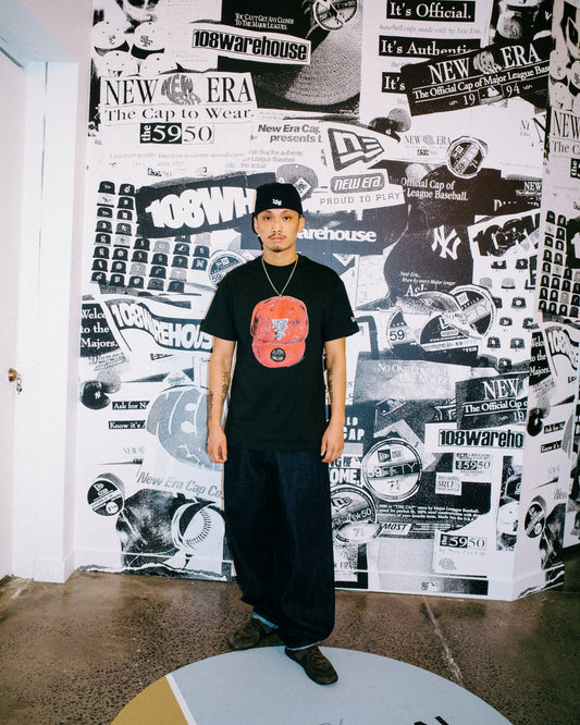 108Warehouse x New Era TEE - Pandasex - Scarlett / Black
