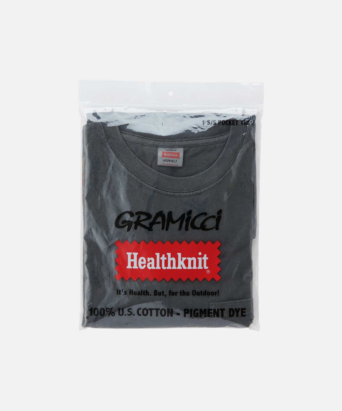 Gramicci x Healthknit - S/S Pocket Tee - Pigment Black