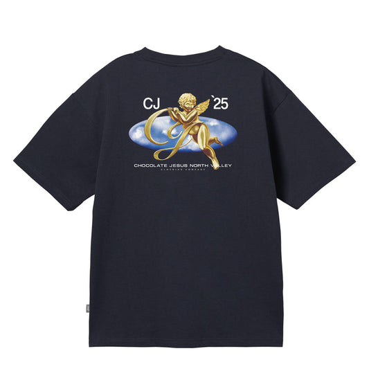 Chocolate Jesus - Golden Angel Tee - Navy