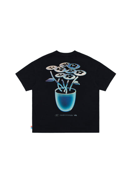 VANDYTHEPINK - Chrome Flower T-shirt - Black