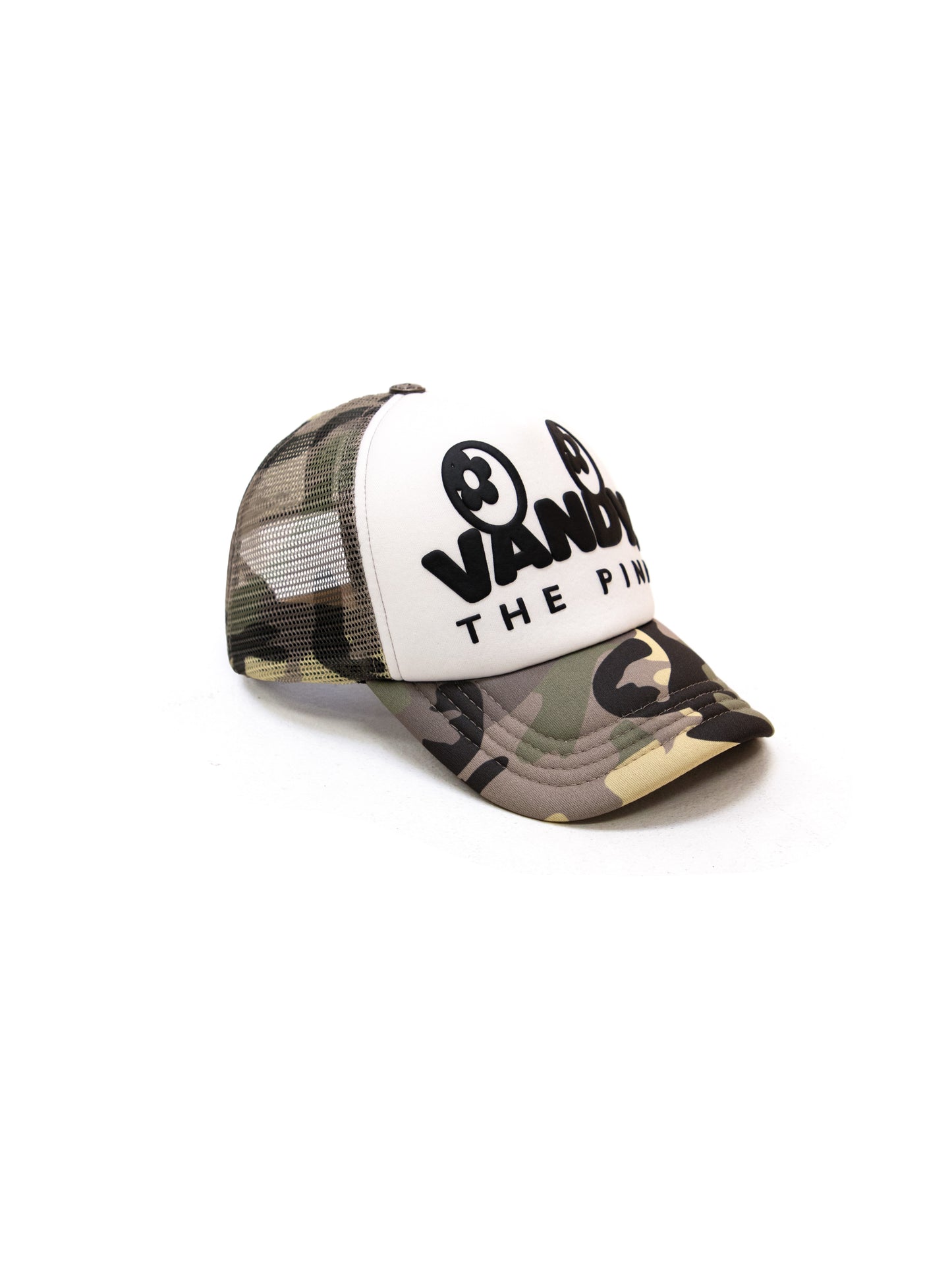 VANDYTHEPINK - Eye Logo Trucker Hat - Yellow Camo