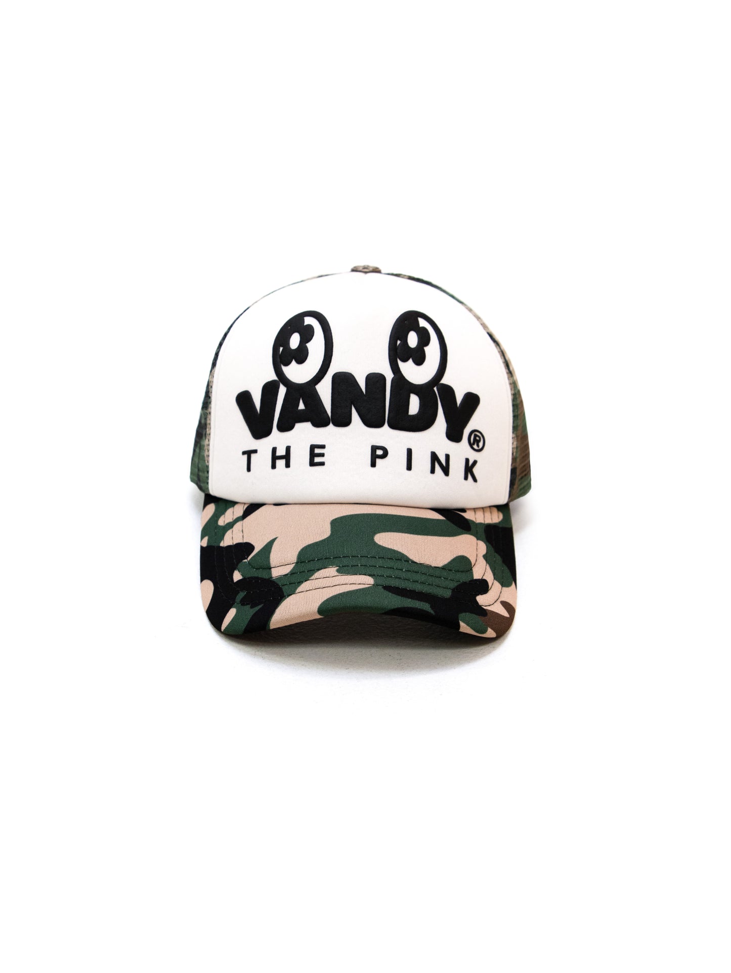 VANDYTHEPINK - Eye Logo Trucker Hat - Green Camo