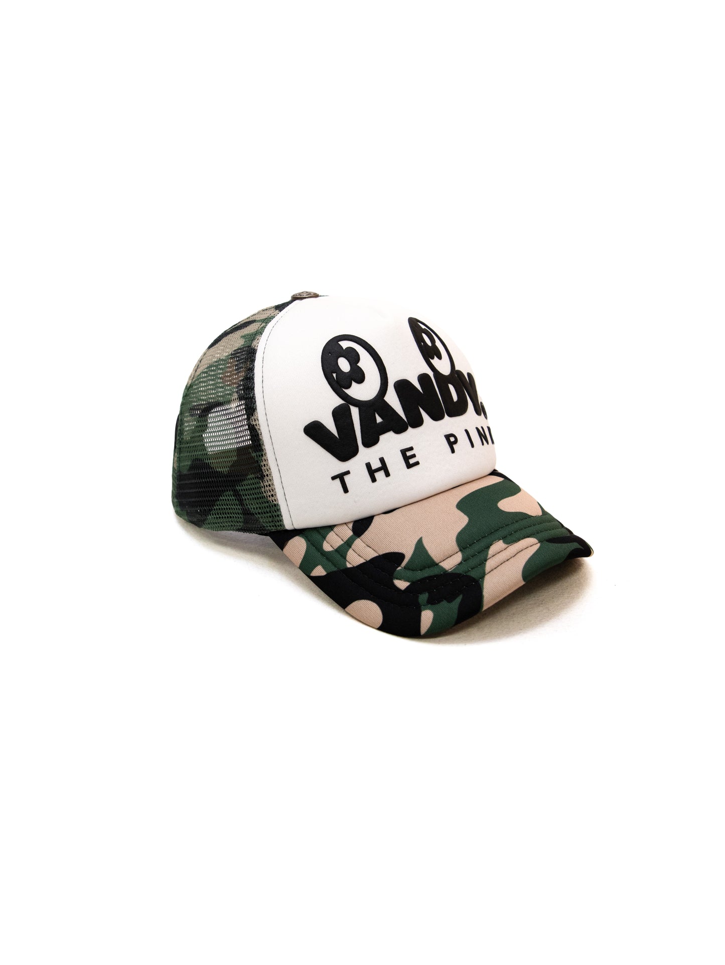 VANDYTHEPINK - Eye Logo Trucker Hat - Green Camo