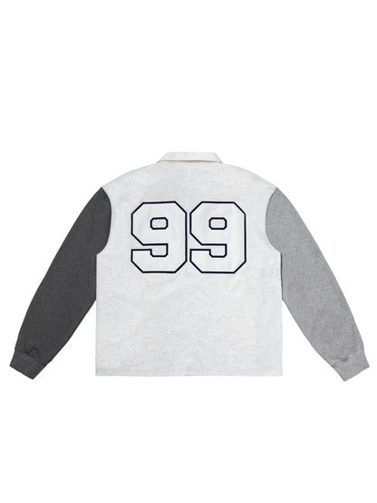 VANDYTHEPINK - Patchwork Polo L/S - Heather Grey